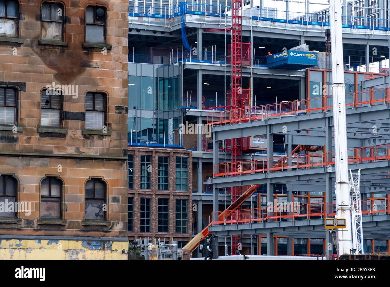 Typical construction scene at Buchanan Wharf, Glasgow Stock Photo Alamy