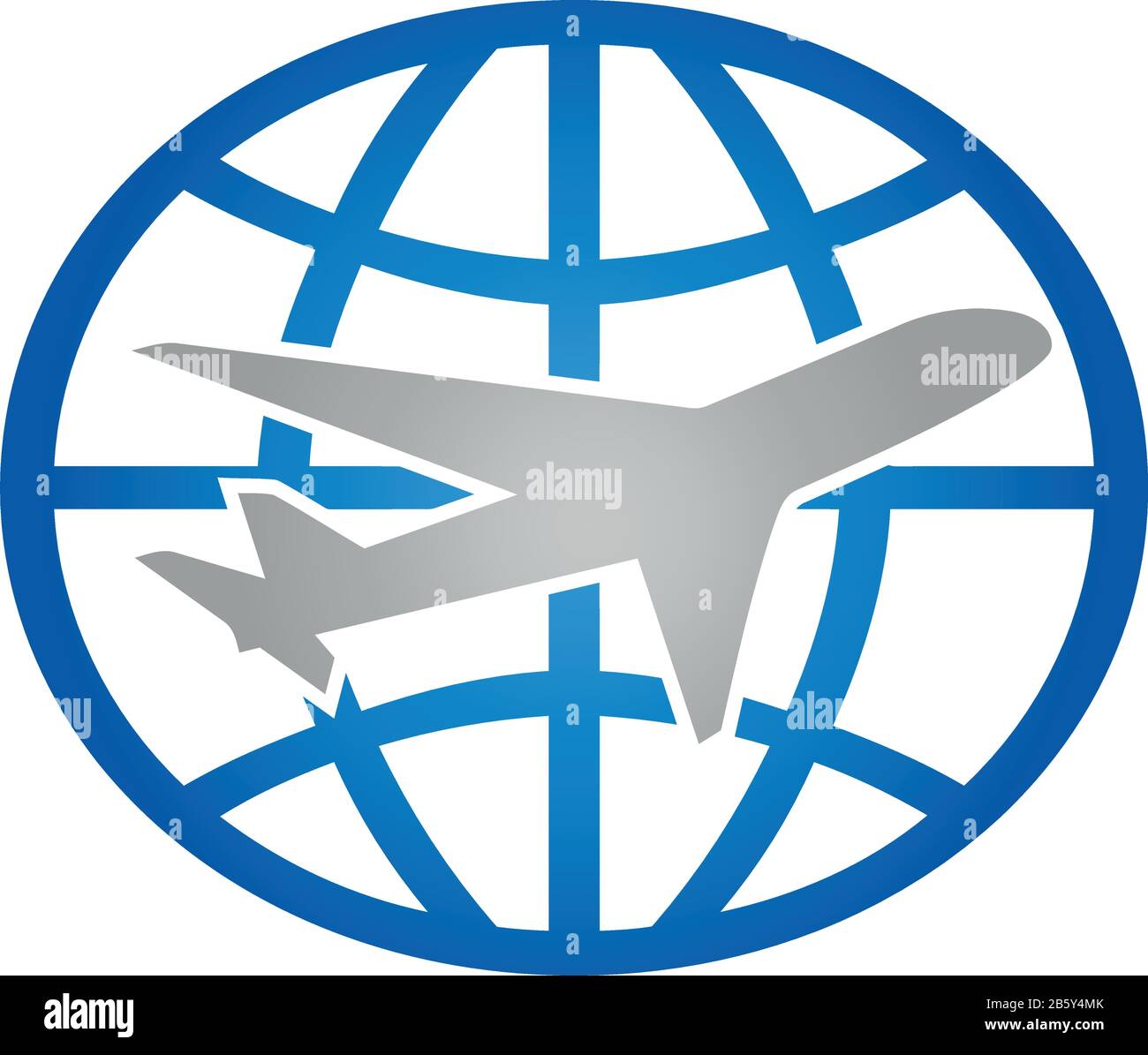 Airplane, globe, transportation, travel, logo, icon Stock Vector