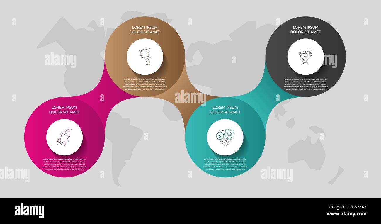 Vector template circle infographics. Business concept with 4 options ...