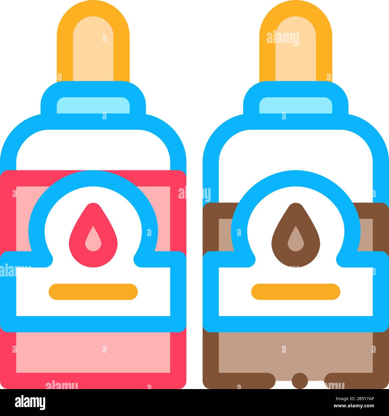 Bottles With Ink Icon Vector Outline Illustration Stock Vector Image