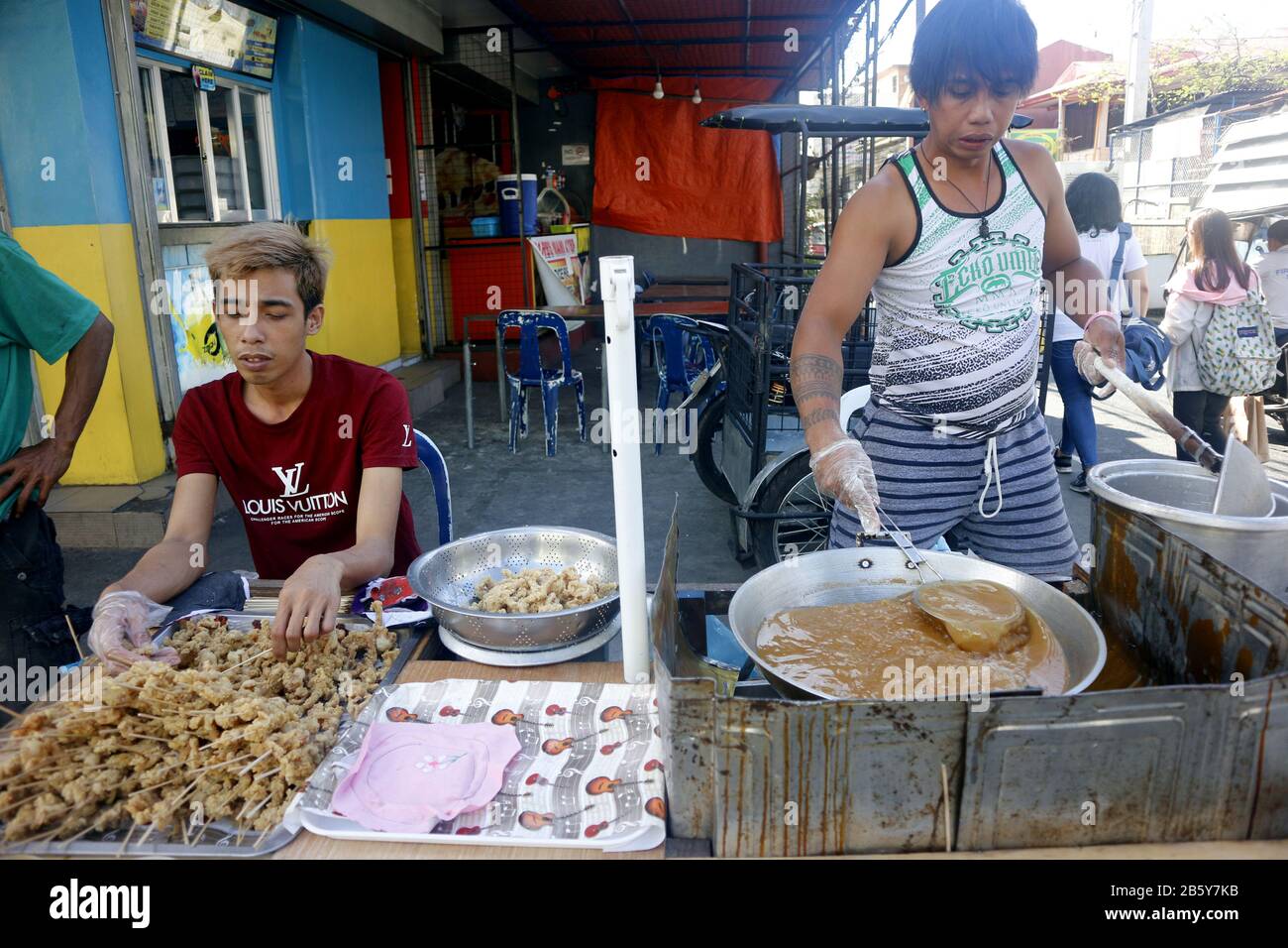Antipolo, Rizal, Philippines February 28, 2020 Street food vendor at