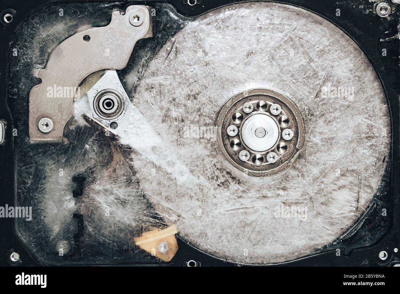 Beautiful open detail frozen hard disk. Concept protection information or  save user data Stock Photo - Alamy