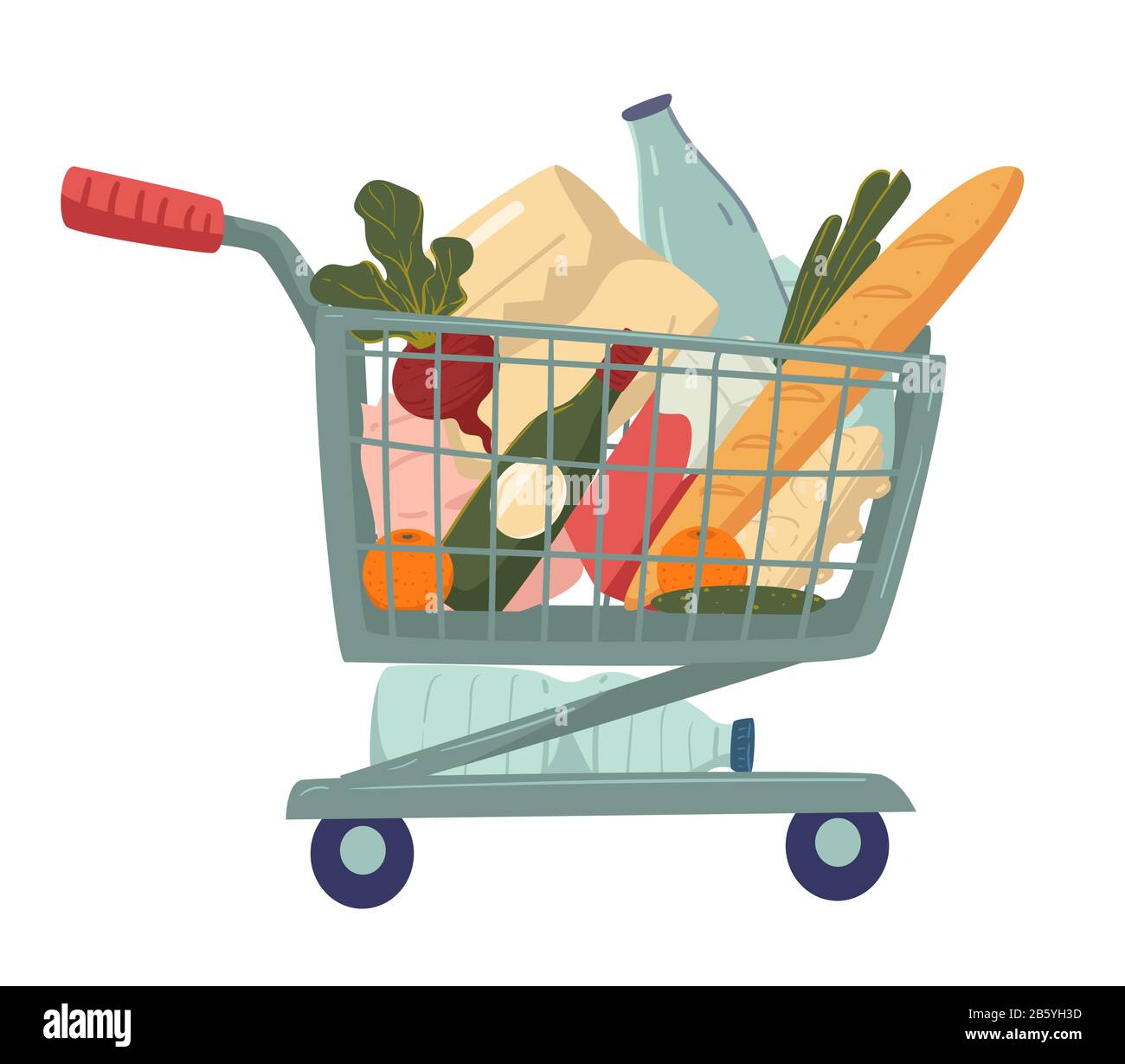 Cartoon Grocery Cart