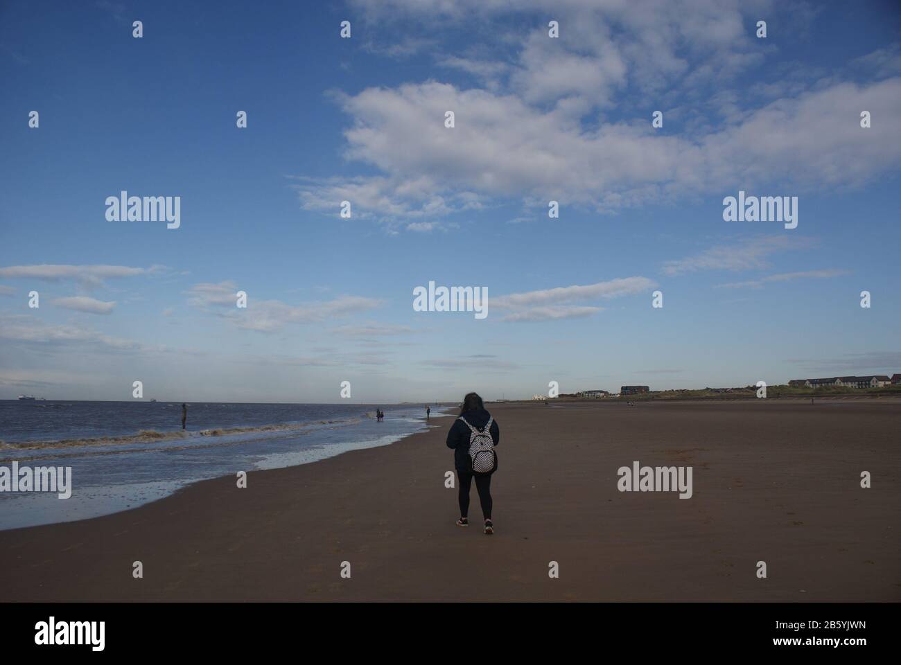 Crosby Beach Liverpool Stock Photo Alamy