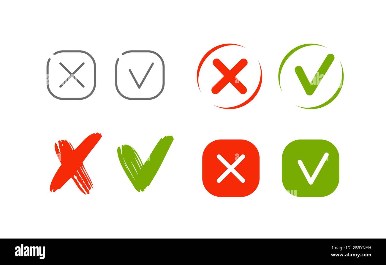 Check mark icon set vector. Elements for website or mobile app Stock Vector