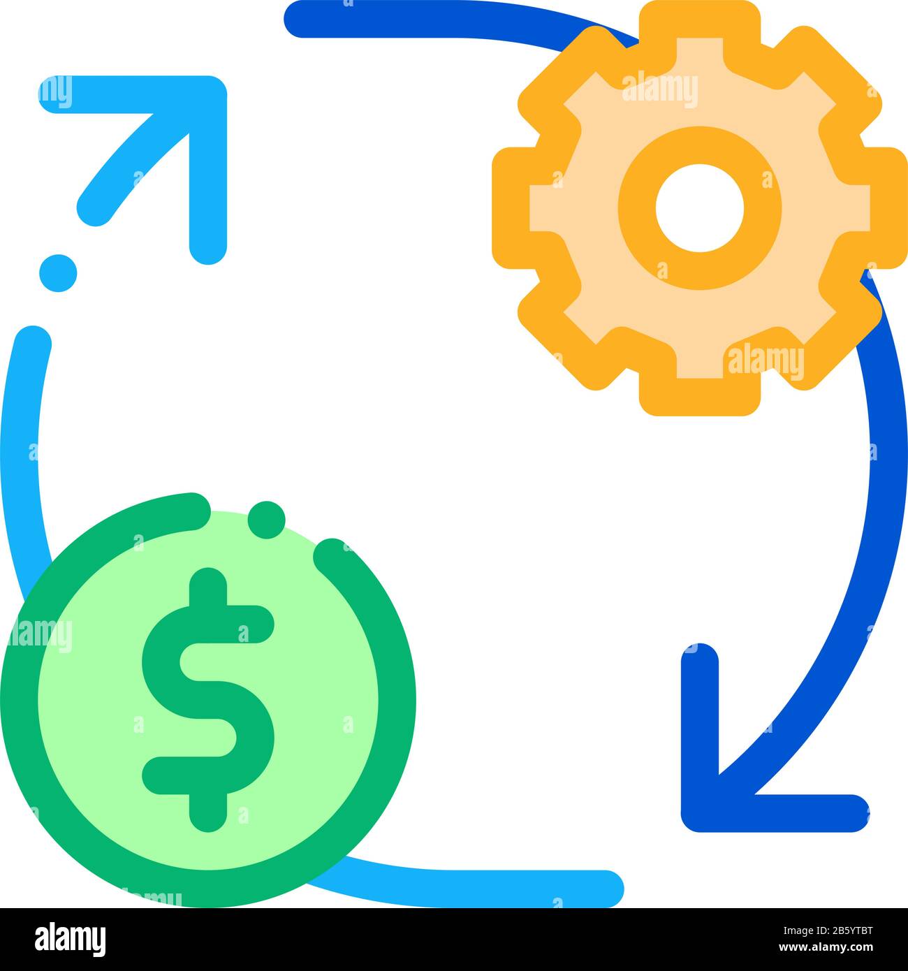 Gear Change Money Icon Vector Outline Illustration Stock Vector Image