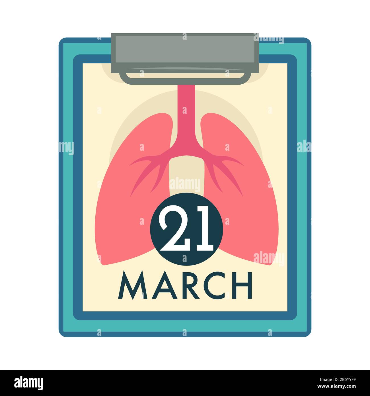 Lungs on notepad isolated icon, world tuberculosis day Stock Vector