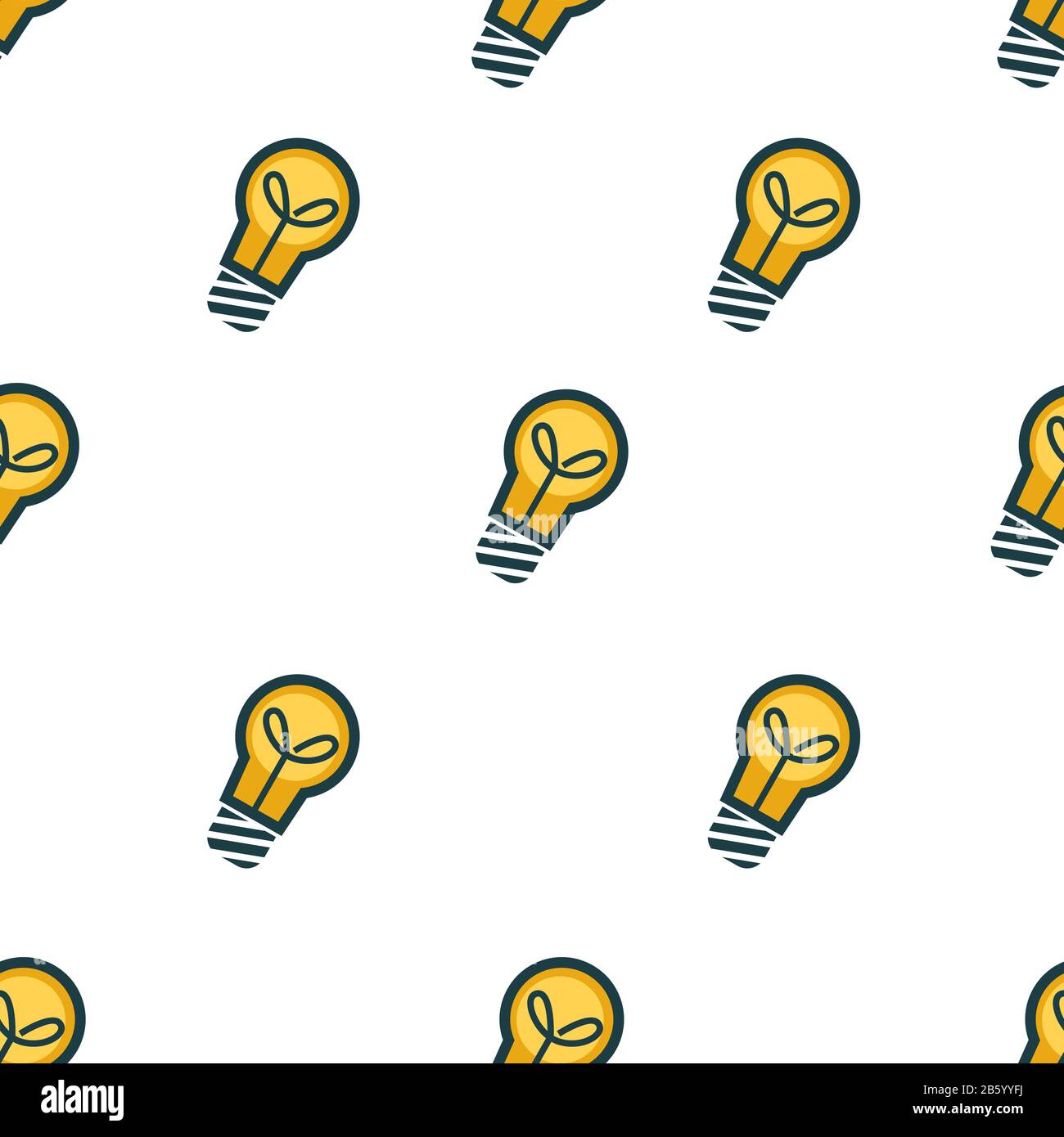 Business idea symbol, light bulbs seamless pattern Stock Vector