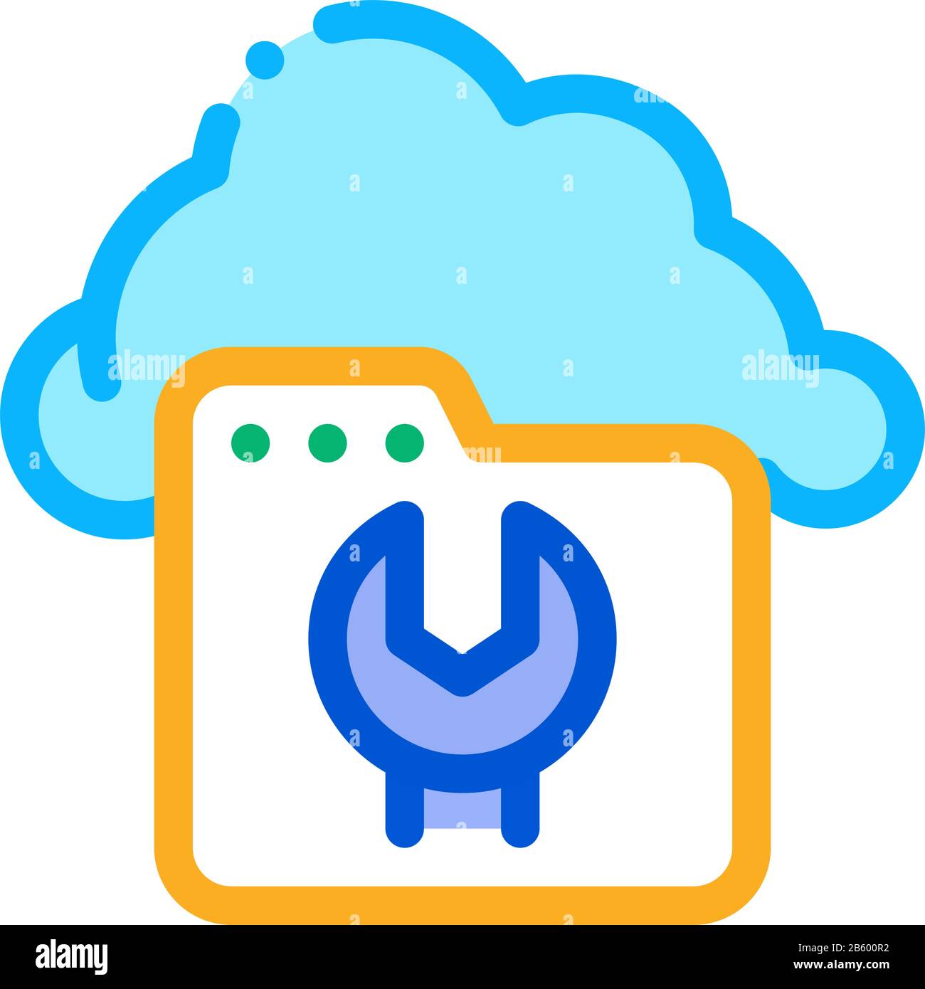 Fix Cloud Folder Icon Vector Outline Illustration Stock Vector Image ...