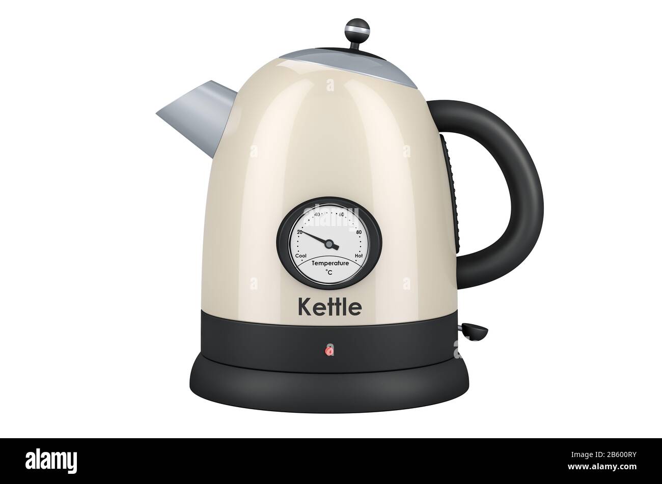 Electric Kettle with Temperature Control, retro design. 3D rendering  isolated on white background Stock Photo - Alamy