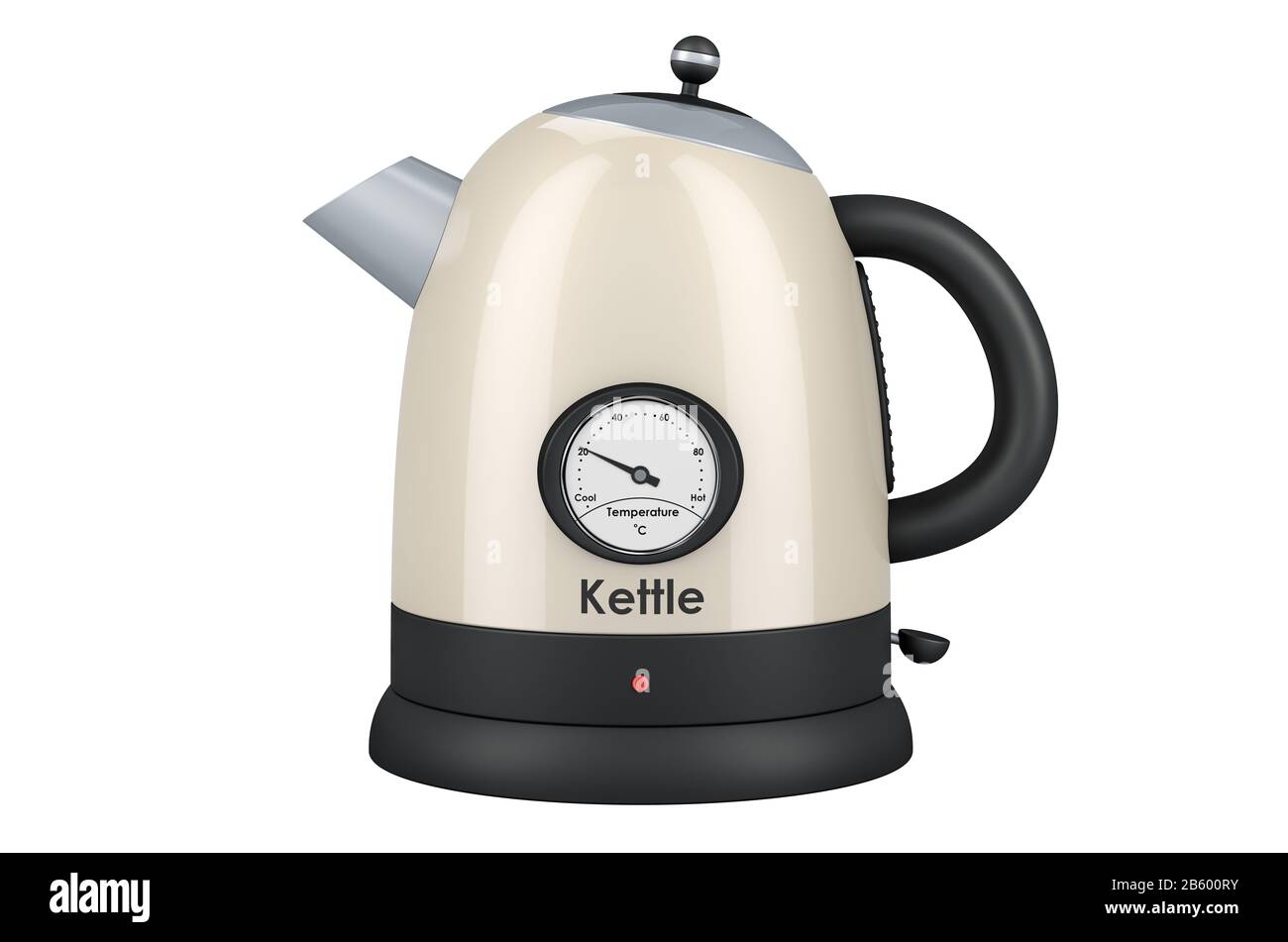 Electric Kettle with Temperature Control, retro design. 3D rendering