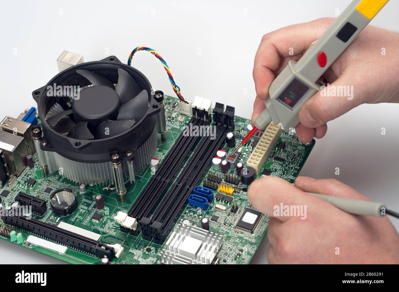 engineer repair motherboard for computer.Laptop service repair Stock Photo  - Alamy