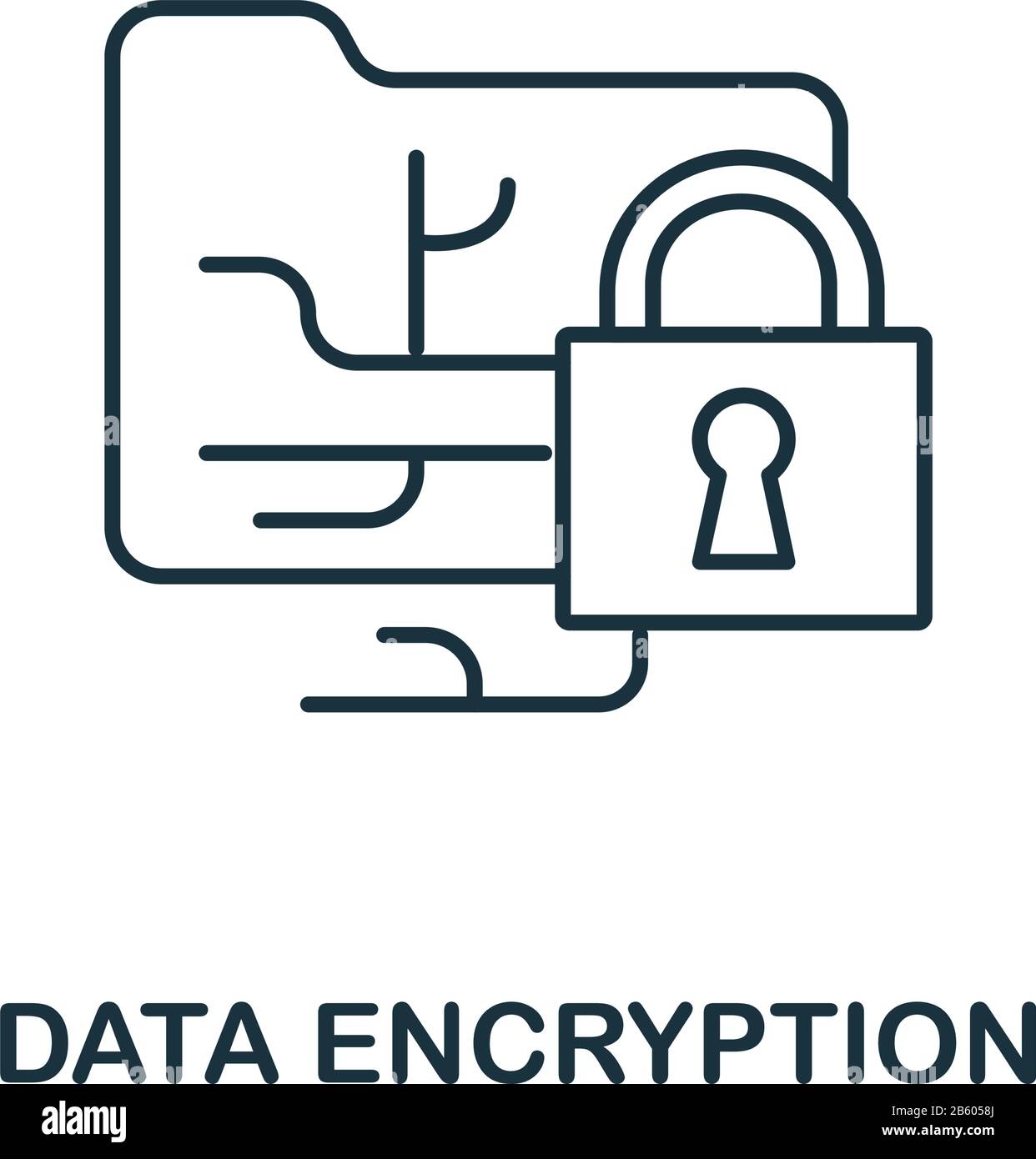 Data Encryption icon from cyber security collection. Simple line Data ...