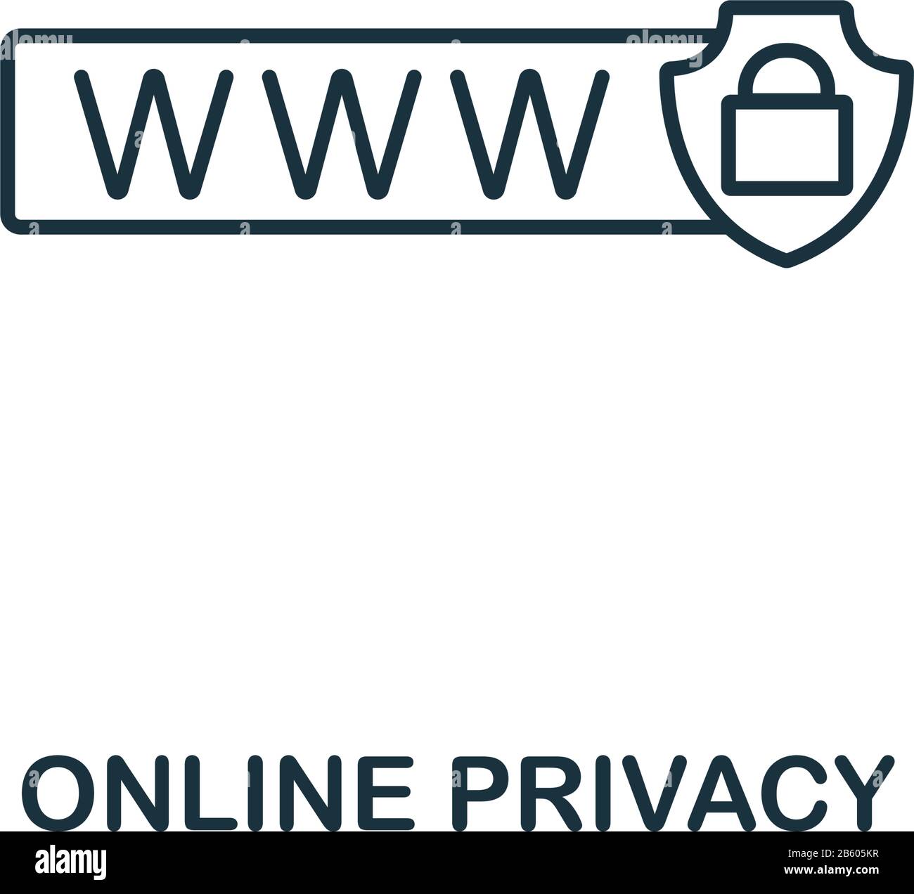 Online Privacy icon from cyber security collection. Simple line Online Privacy icon for templates, web design and infographics Stock Vector