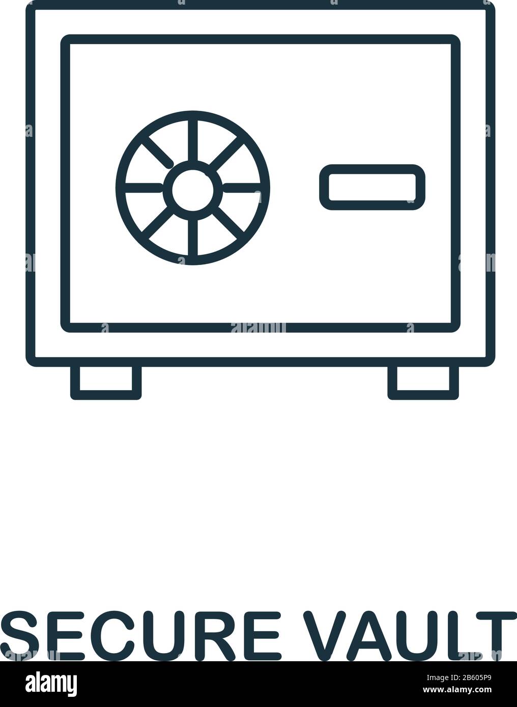 Secure Vault icon from cyber security collection. Simple line Secure ...