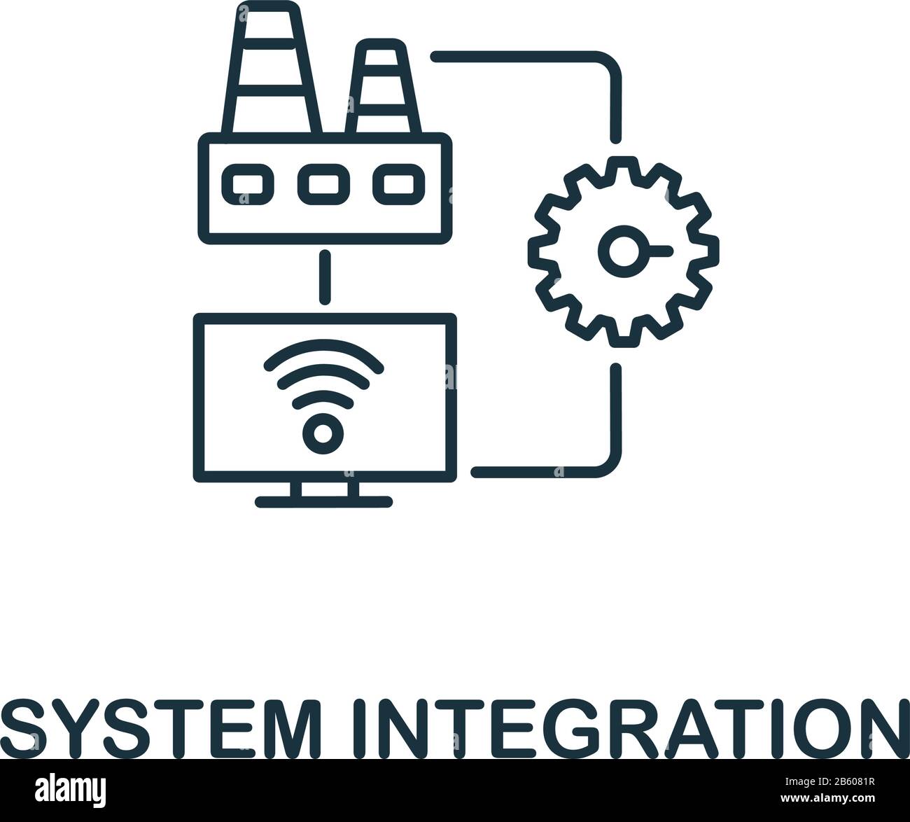Systems Integration icon from industry 4.0 collection. Simple line element Systems Integration symbol for templates, web design and infographics Stock Vector