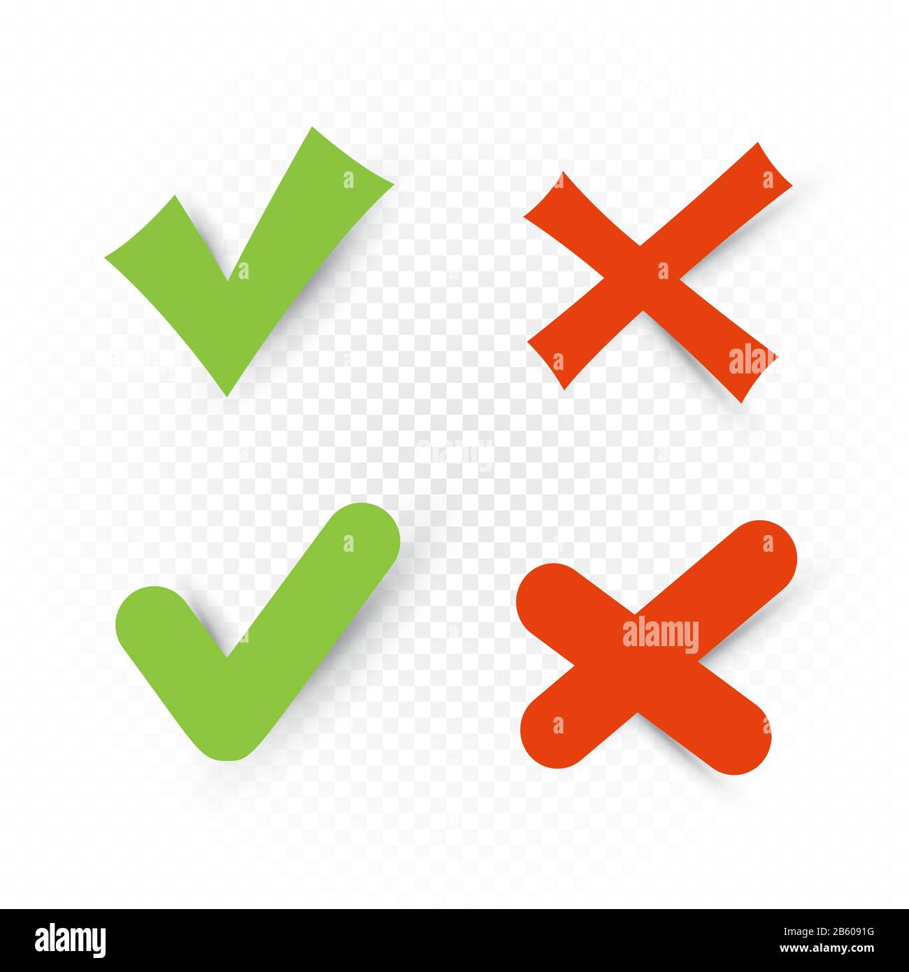 yes and no sign symbols set Stock Vector
