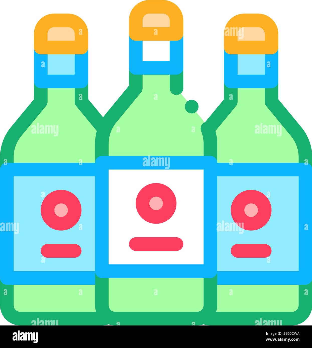 Drink Bottles Icon Vector Outline Illustration Stock Vector