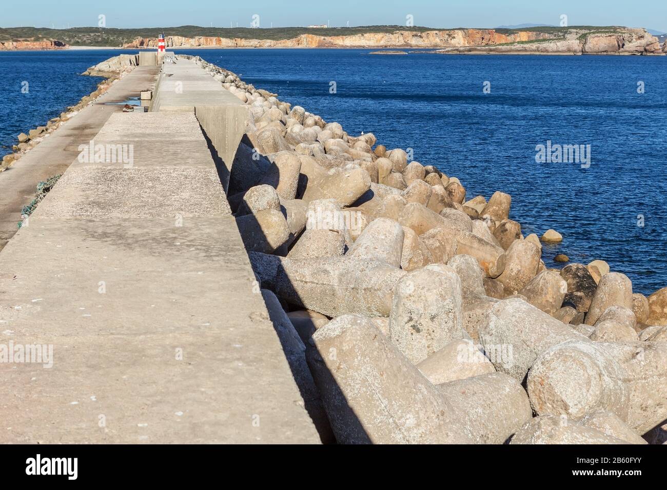 The structure of the breakwater wharf seaport Stock Photo Alamy