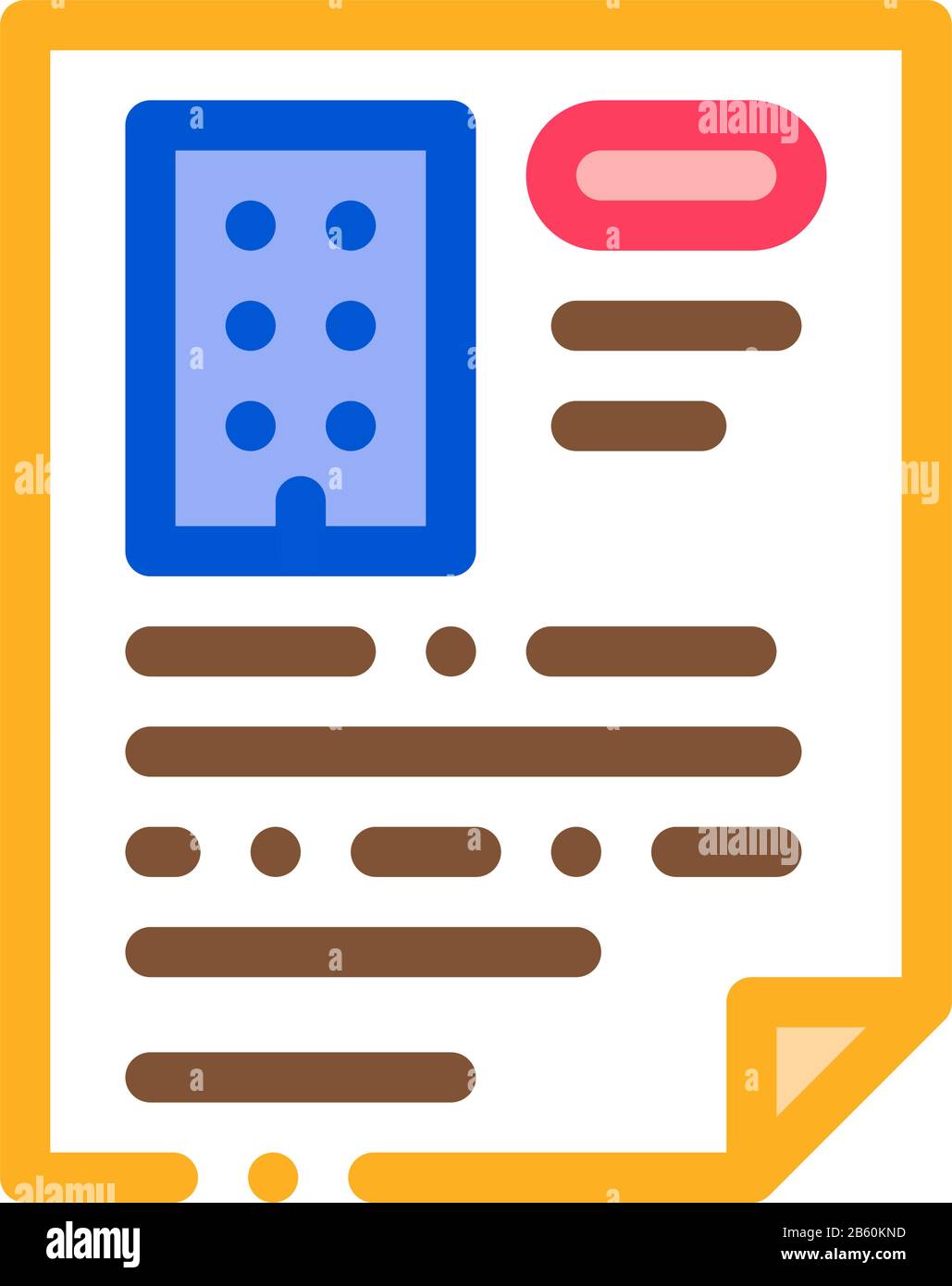 Document Page Icon Vector Outline Illustration Stock Vector