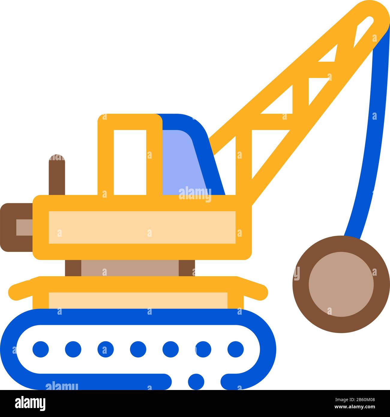 Demolish Machine Icon Vector Outline Illustration Stock Vector