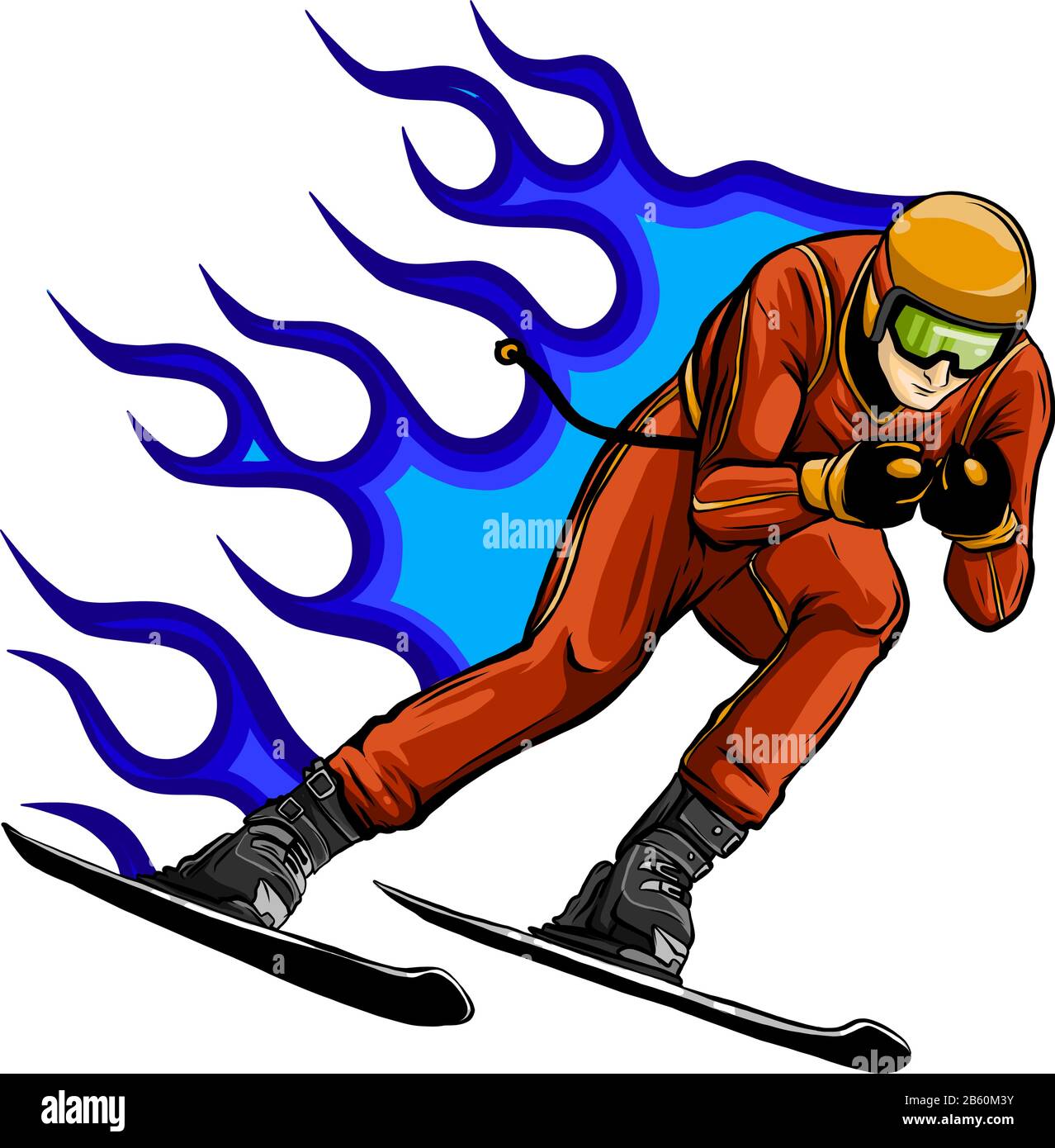 Snowboarder crow on fire vector illustration design Stock Vector