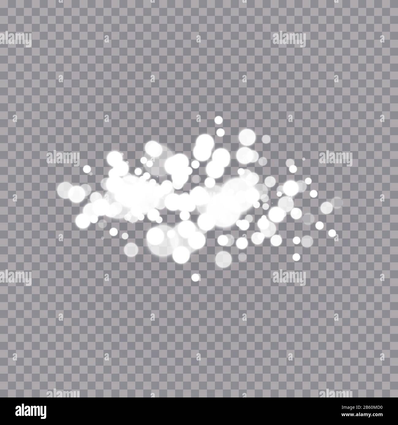 Glowing light effect with many glitter particles isolated on ...