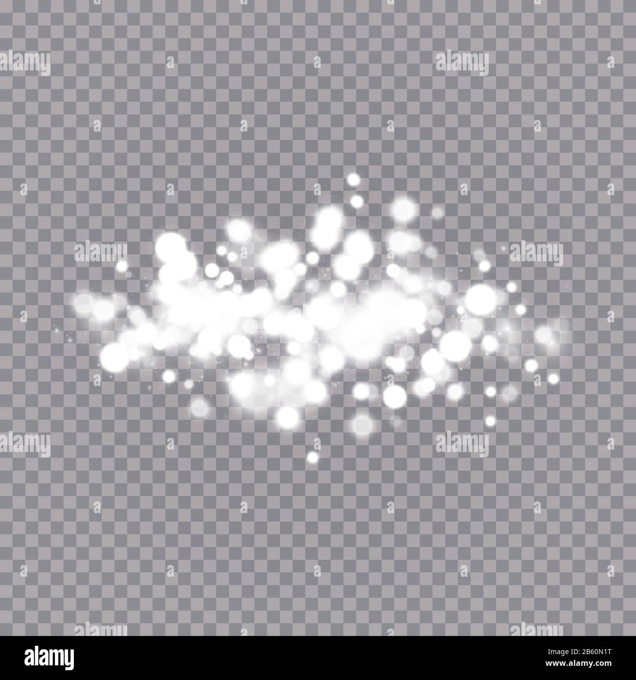 Glowing light effect with many glitter particles isolated on ...