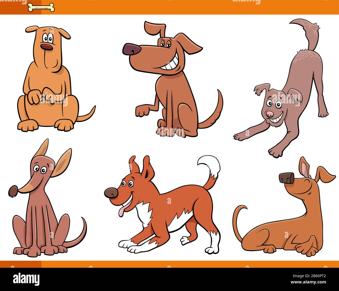 Cartoon Illustration of Happy Dogs and Puppies Animal Characters Set ...