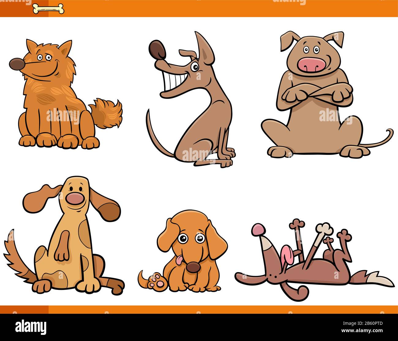 Cartoon Illustration of Funny Dogs and Puppies Animal Characters Set ...
