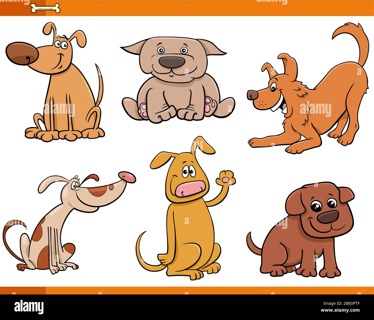 Cartoon Illustration of Cute Dogs and Puppies Animal Characters Set ...