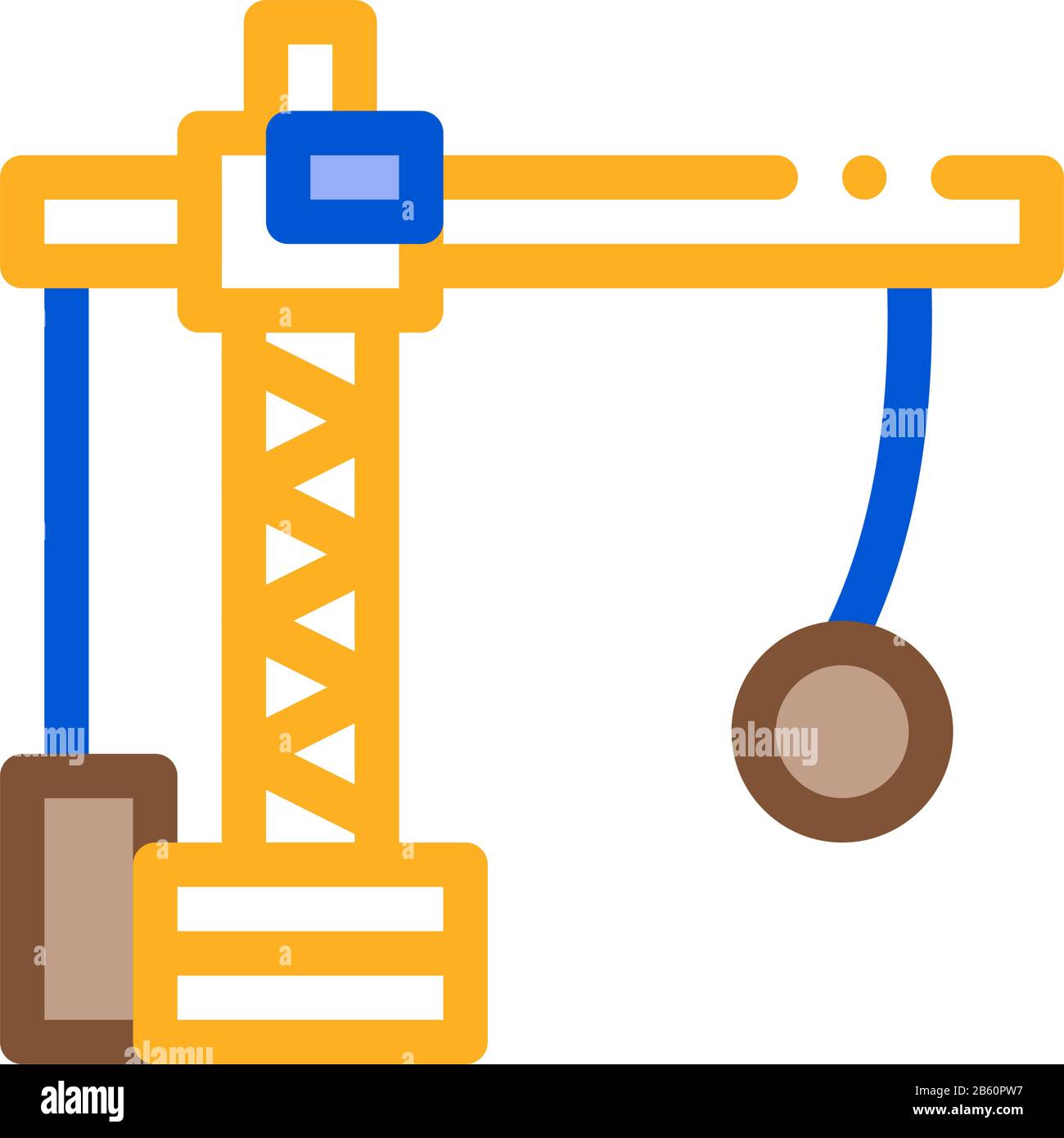 Demolition Crane Icon Vector Outline Illustration Stock Vector