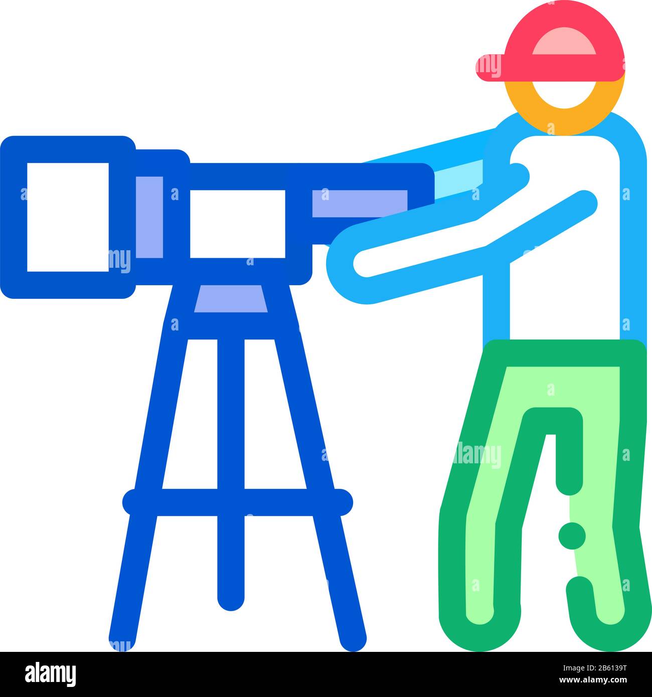 Human With Photo Camera Icon Thin Line Vector Stock Vector Image & Art ...
