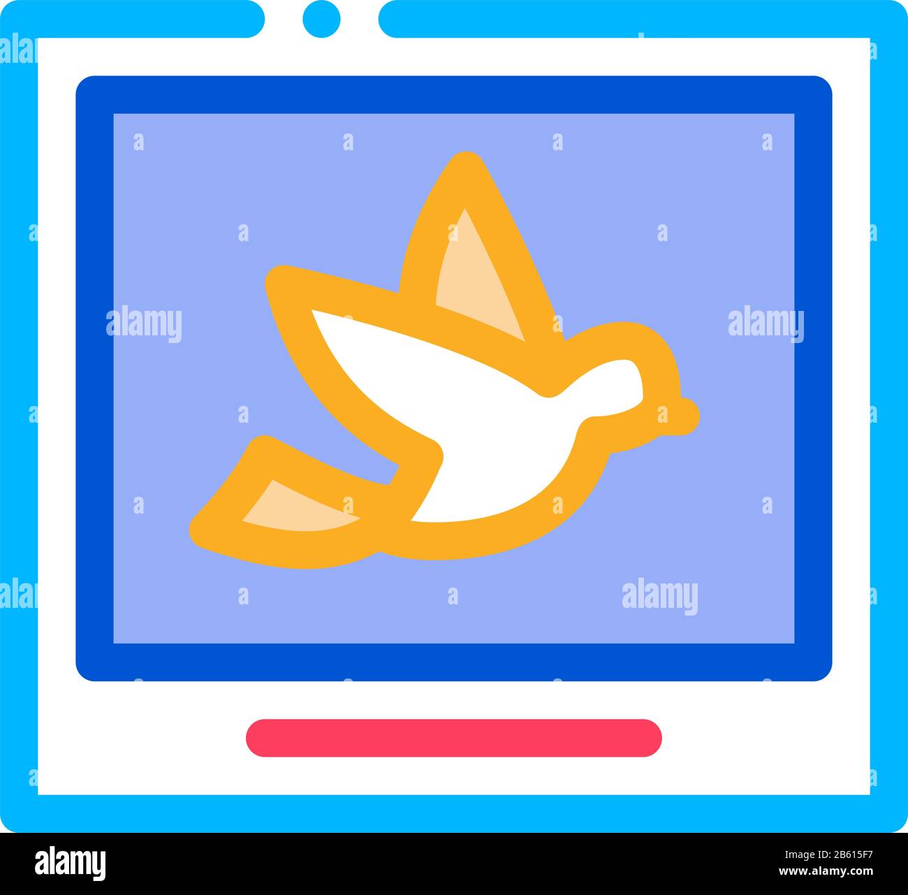 Bird Picture Or Photo Card Icon Thin Line Vector Stock Vector