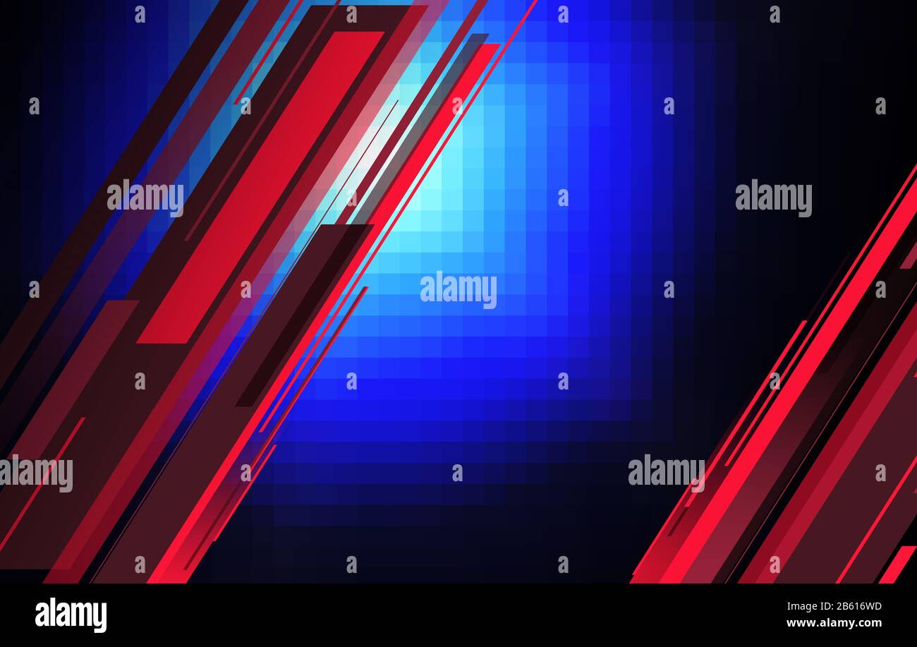 abstract blue red digital background Stock Photo