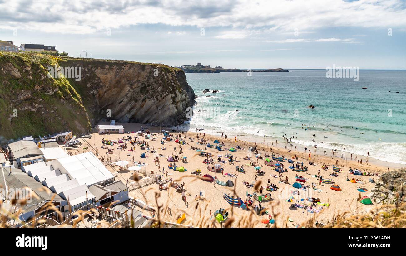 Lusty Glaze Beach Stock Photo Alamy