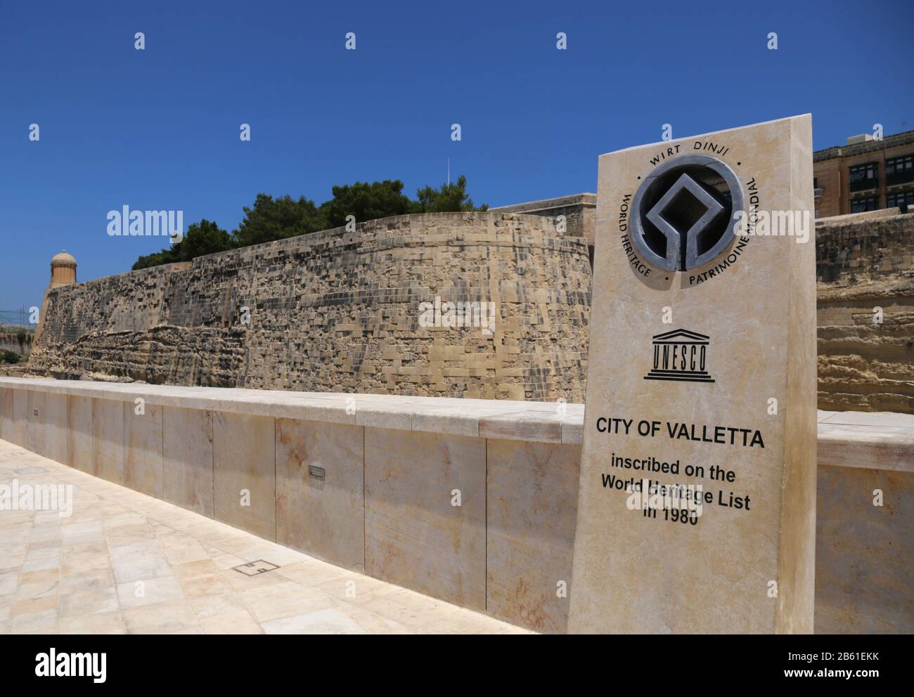 Valeta Valletta. Malta. The center of the Old Town. The city walls of the town ...