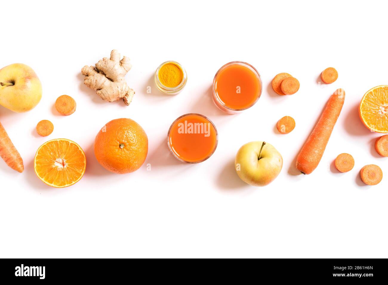 Detox cleanse drink, orange fruit and vegetable smoothie ingredients ...