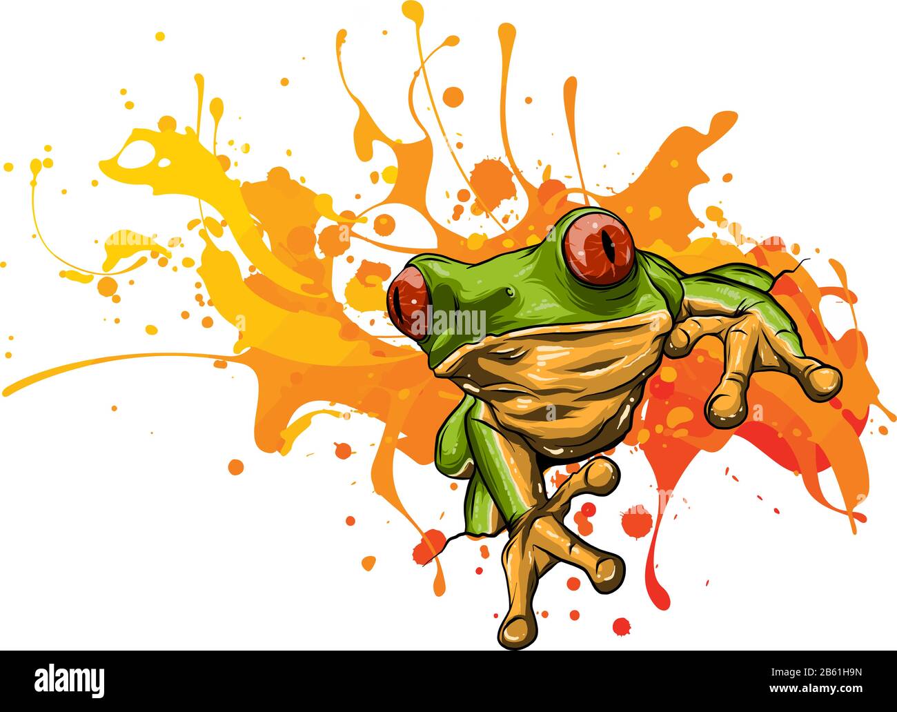 Little frog. Vector illustration of a cute little frog. Stock Vector