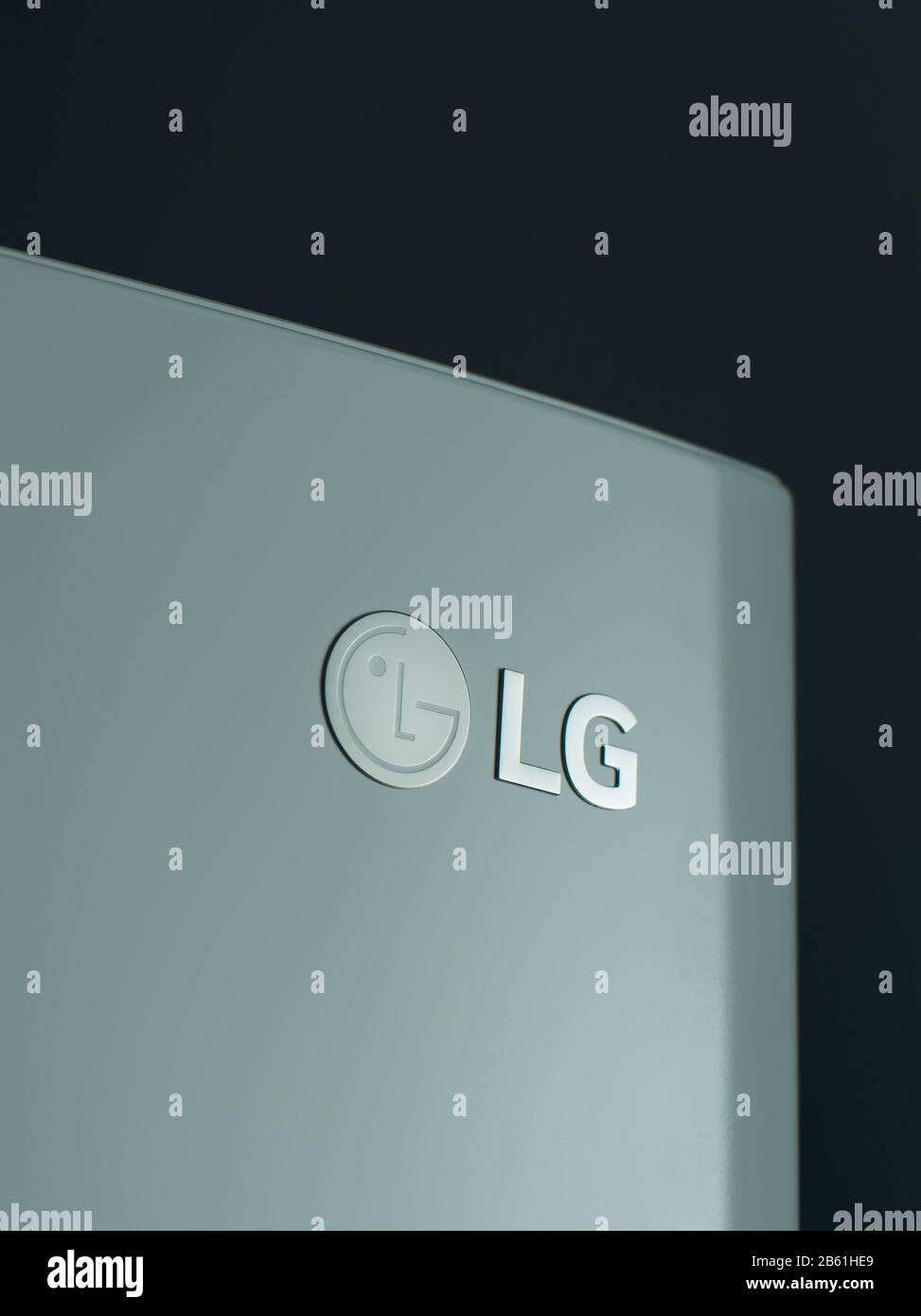 LG corp logo on the freezer Stock Photo