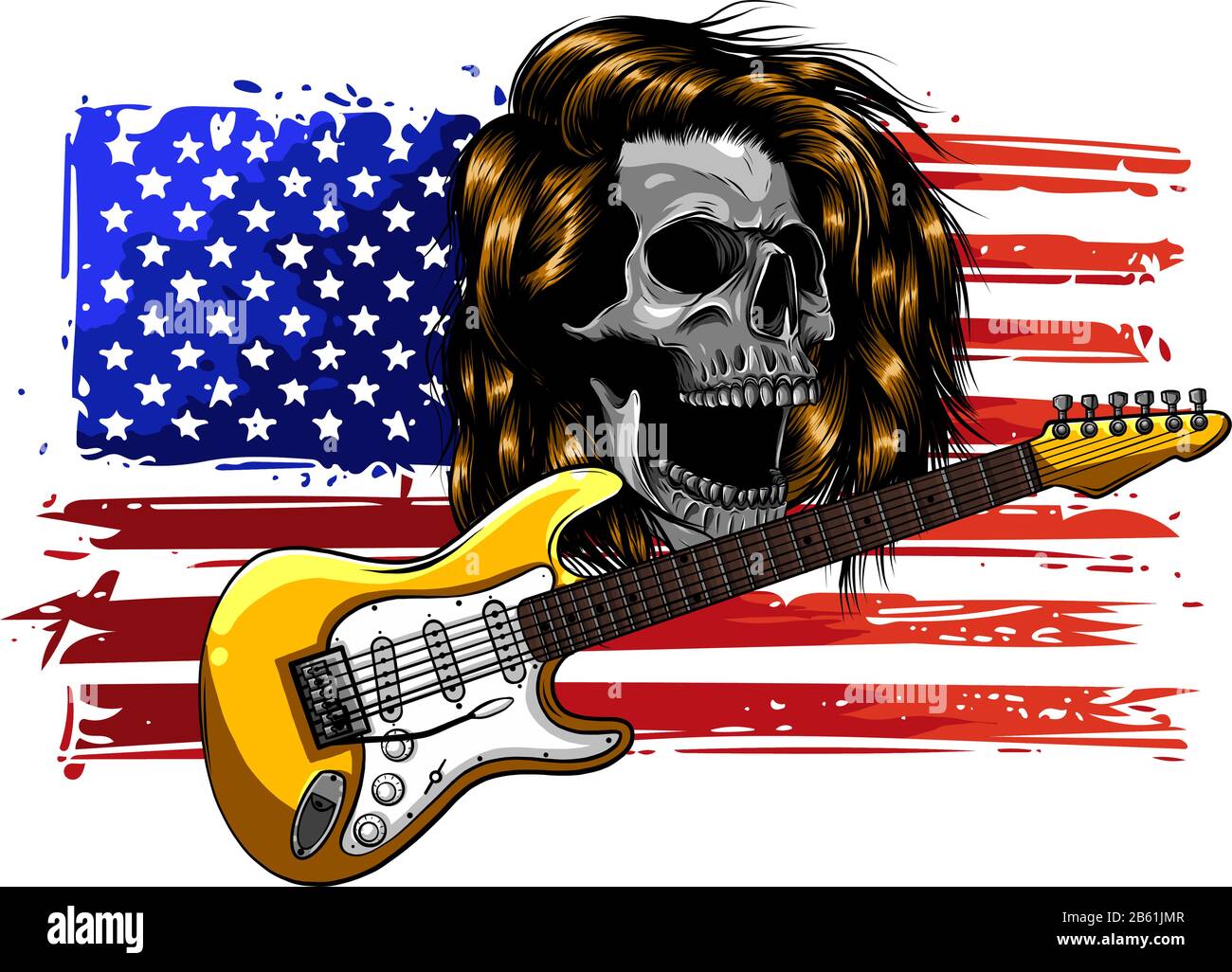 Sketch of a guitar with a skull vector Stock Vector Image & Art - Alamy