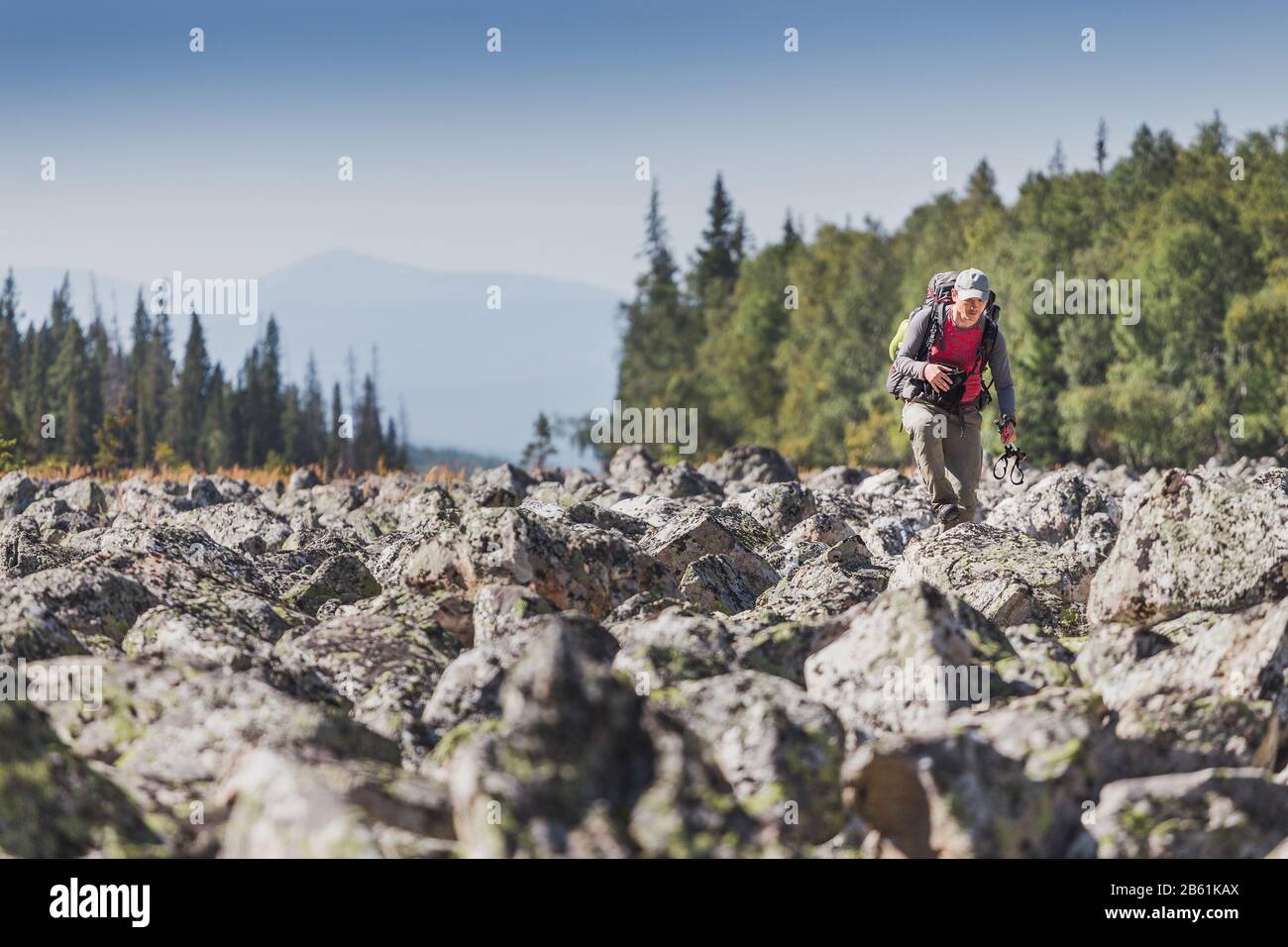 Traveler backpack walks in nature hi-res stock photography and images ...