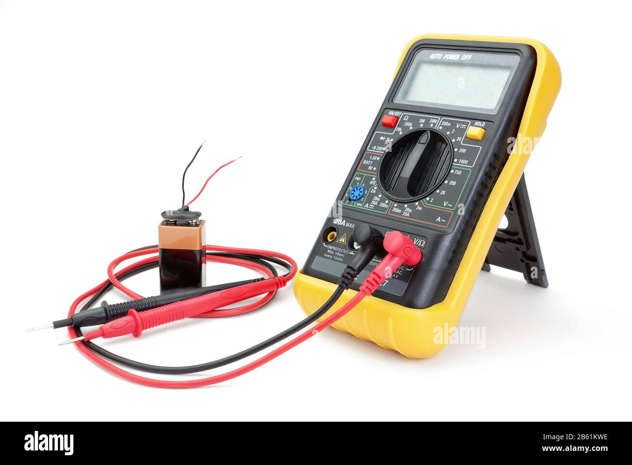 Electrical appliance ammeter a multimeter to measure the battery