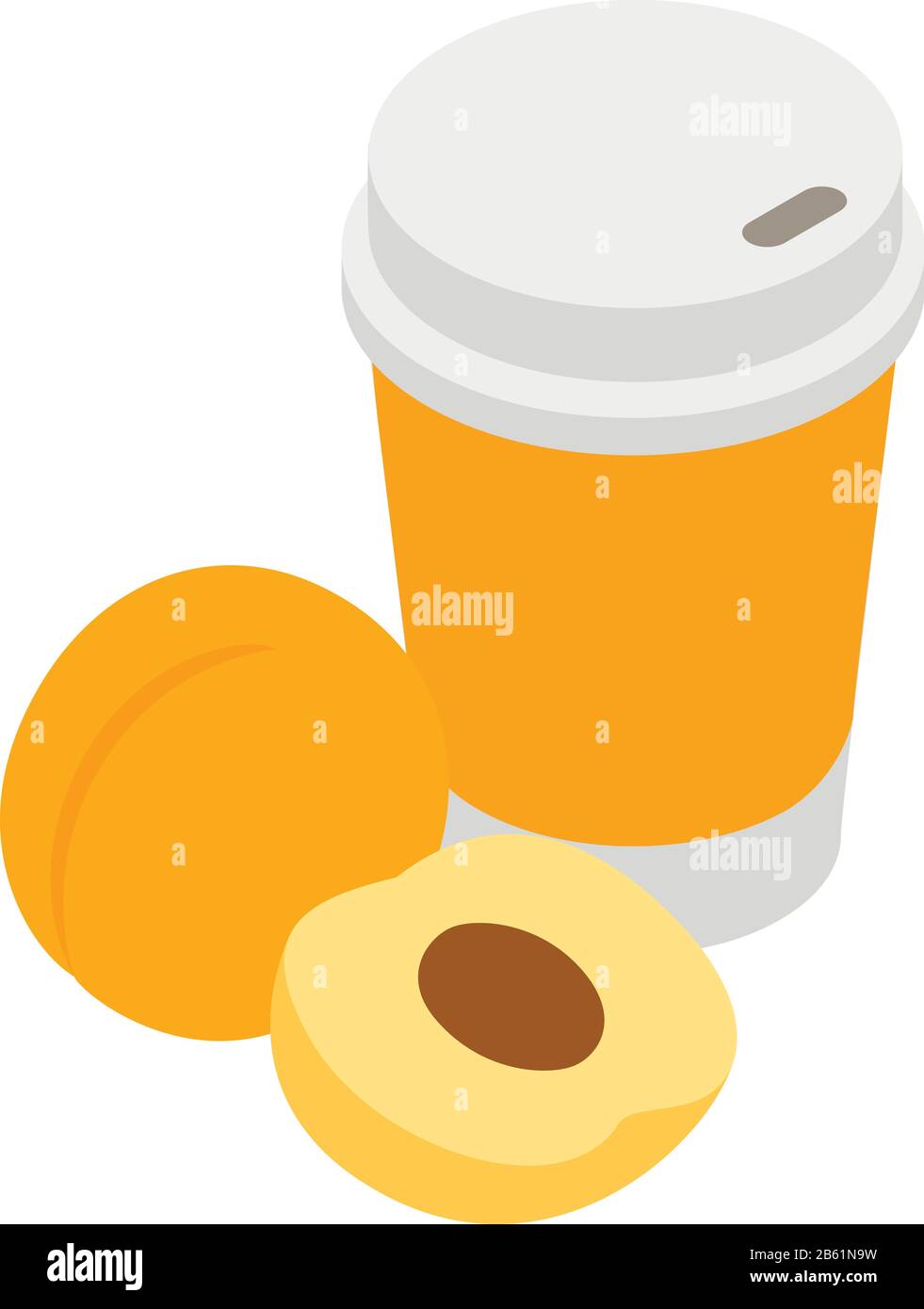 Apricot juice icon, isometric style Stock Vector