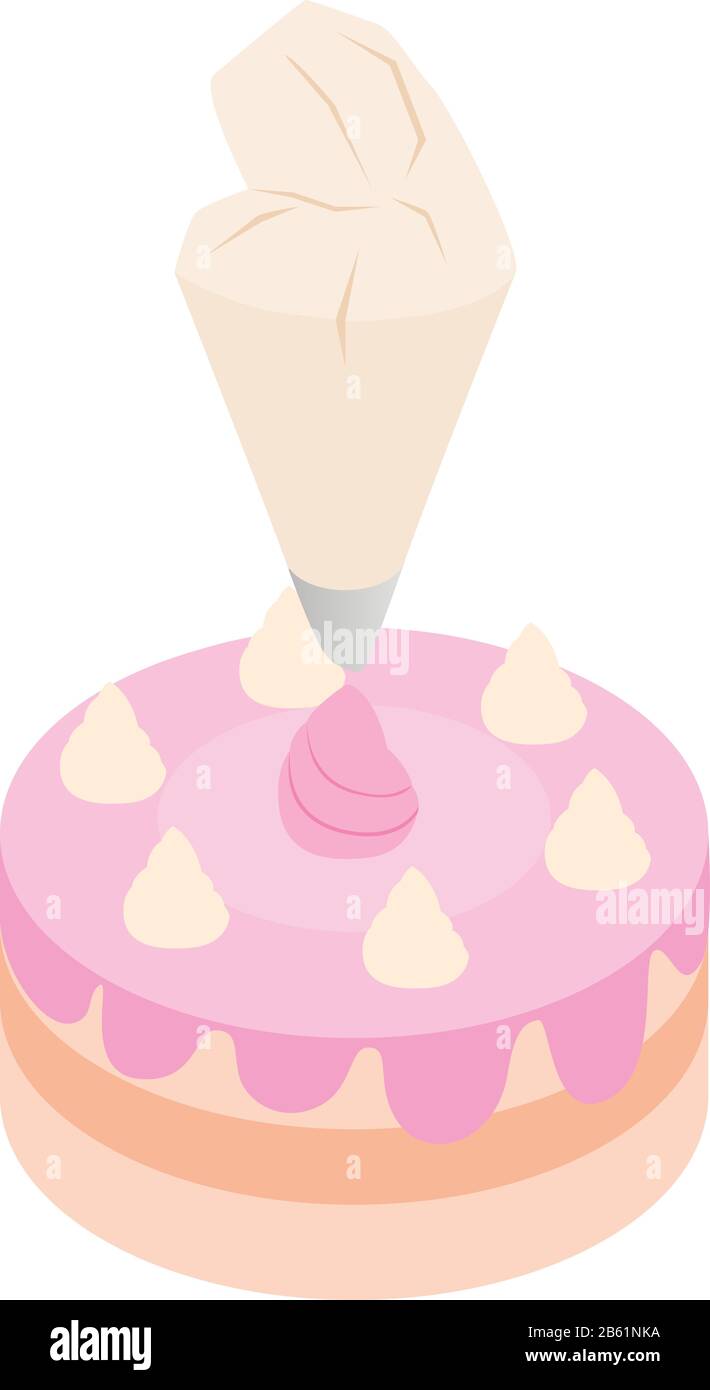 Cake decoration icon, isometric style Stock Vector