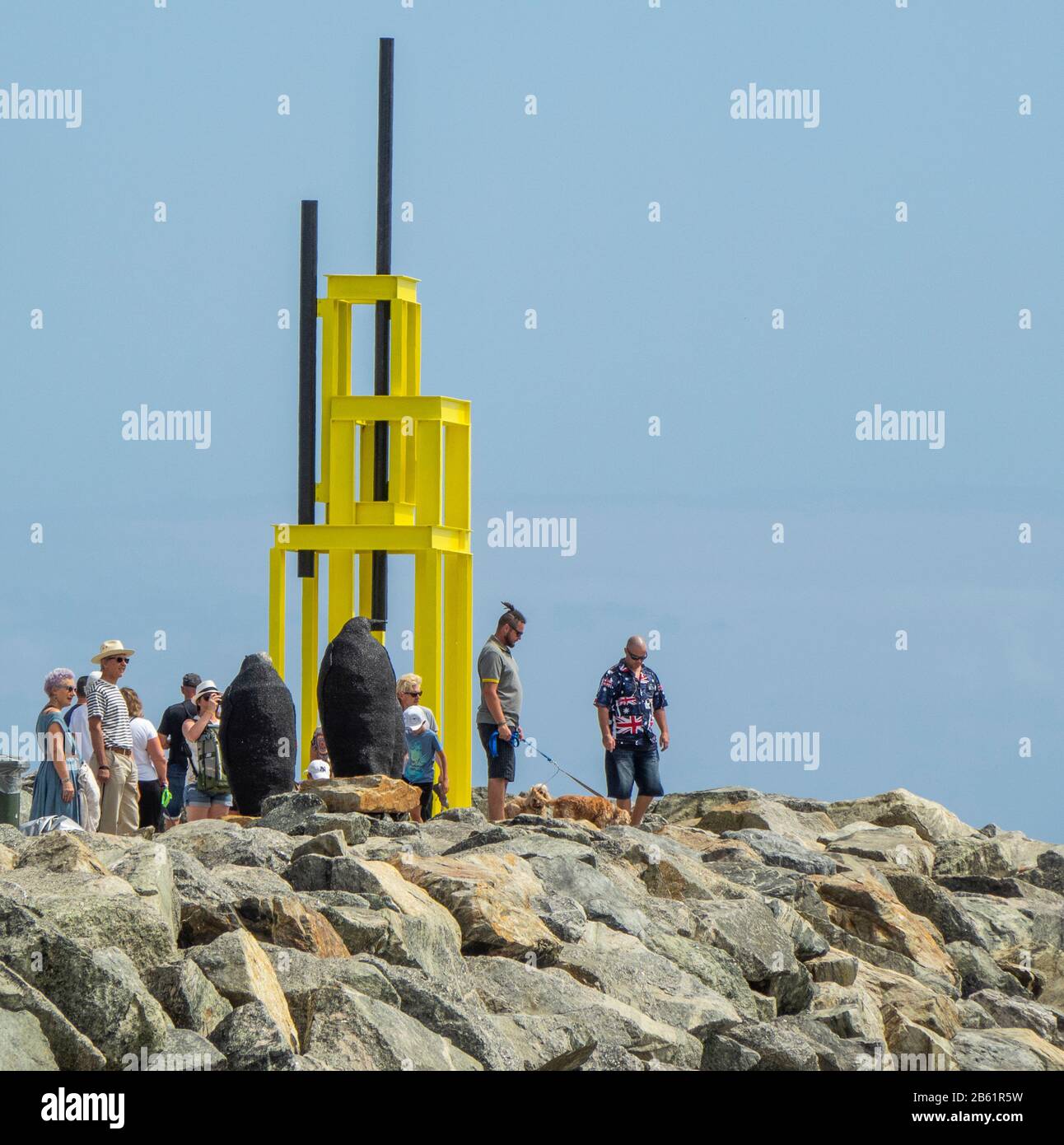 Tower for Jan Palach by Vaclav Fiala sculptor artist at Sculpture by the Sea exhibition Cottesloe Beach Perth WA Australia Stock Photo