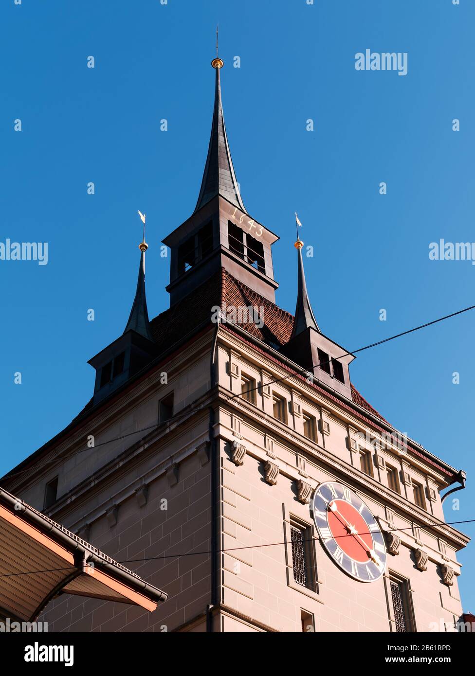 Käfigturm, a medieval tower in Bern, Switzerland. The tower is a ...