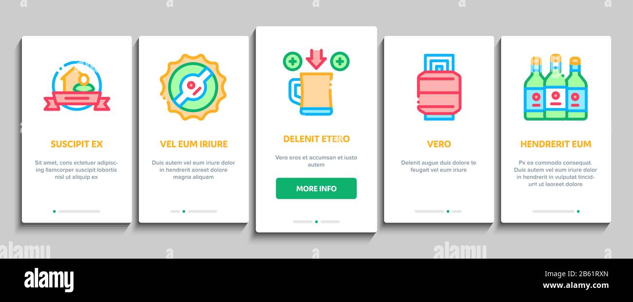 Home Brewing Beer Onboarding Elements Icons Set Vector Stock Vector ...