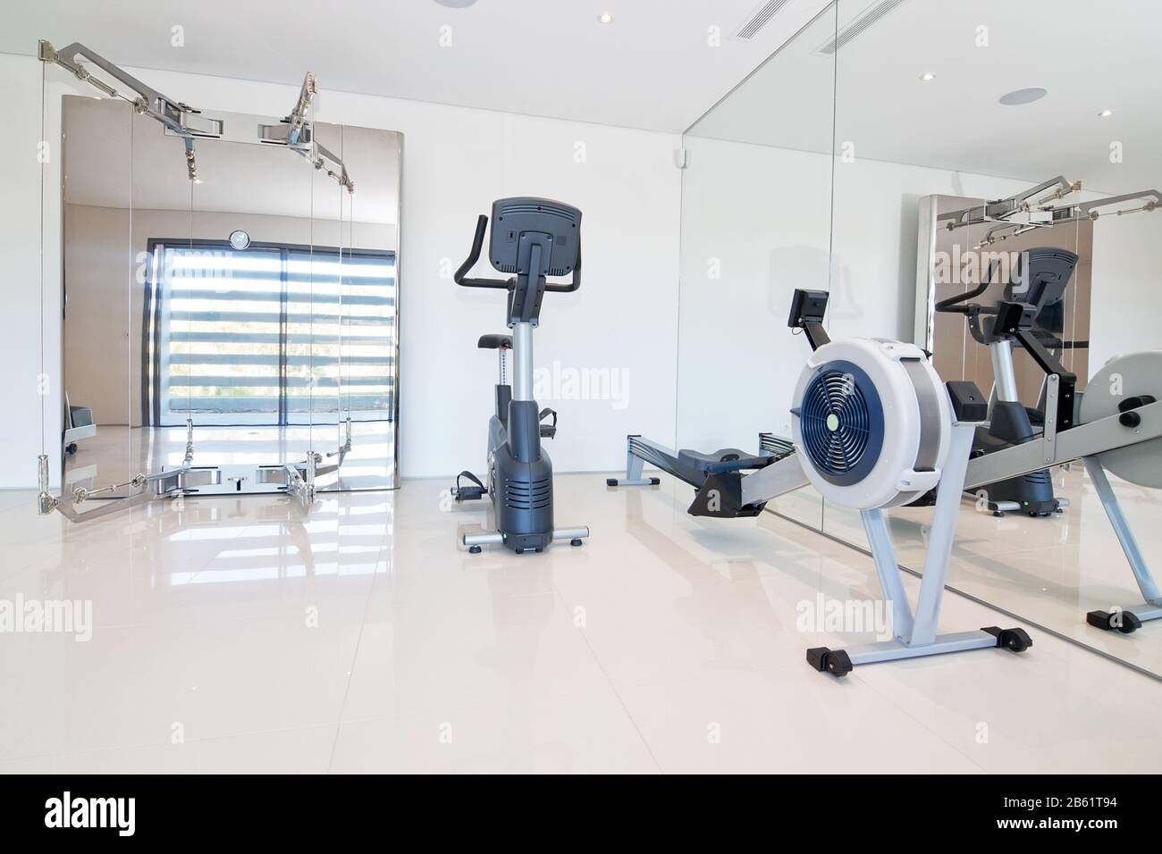 Gym and fitness equipment. Indoor. Stock Photo