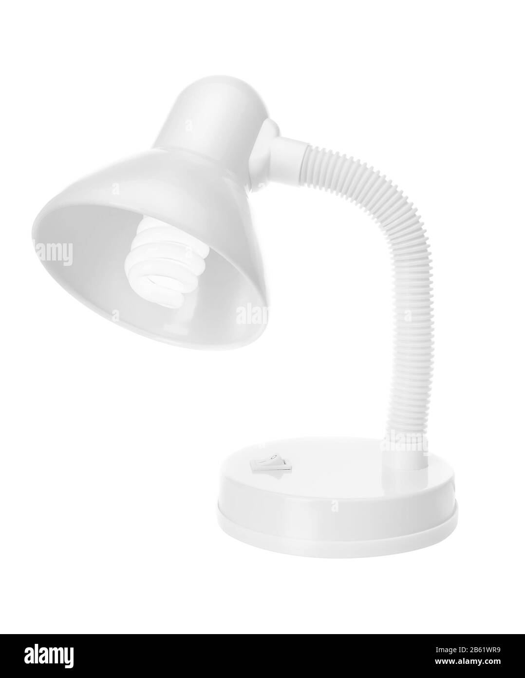 Modern light and economical lamp. On a white background. Stock Photo